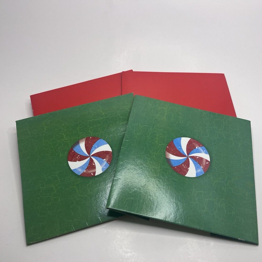 Green Red Candy Peppermint Christmas Gift Box Set Of 2